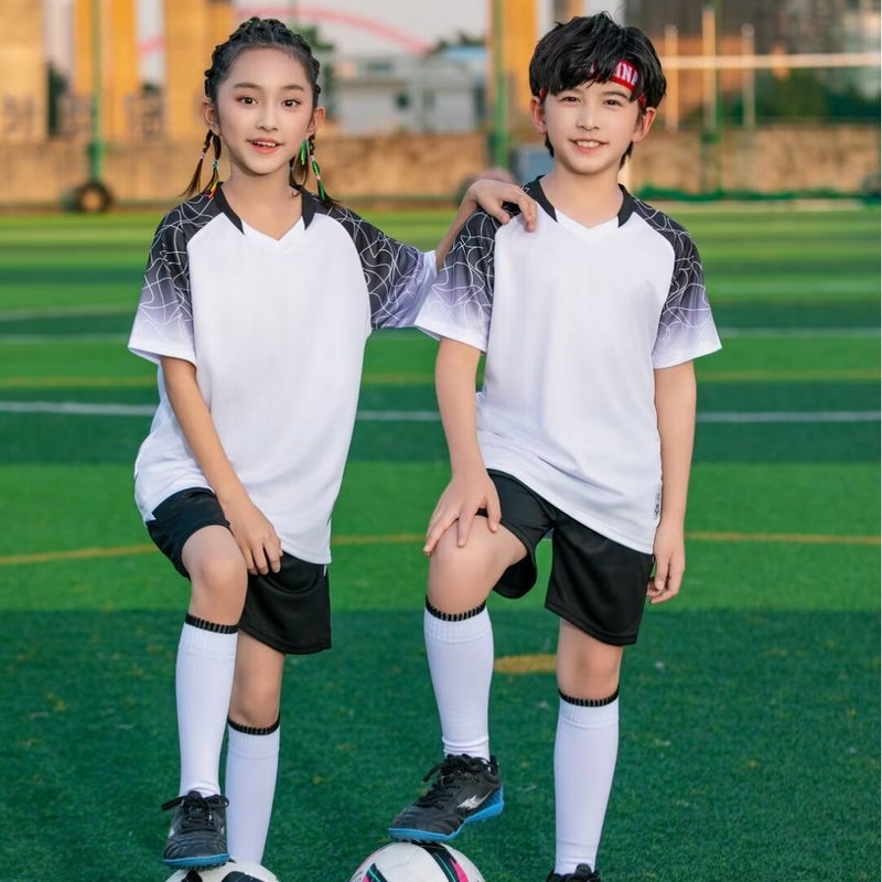 New Football Clothes Suit Children Adult Short Sleeve Jersey Student Competition Training Clothes Quick Drying Sports Jersey - Image 4