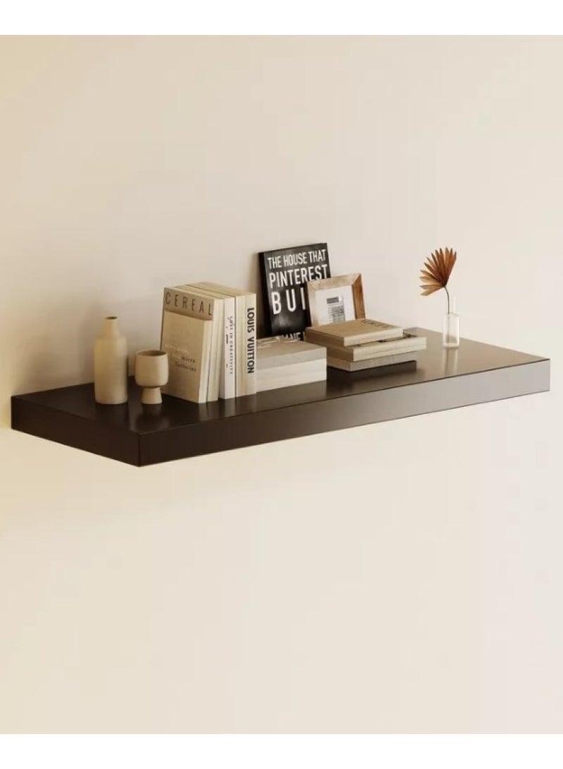 KRESLO Brown Rectangular Floating Wall Shelf 60 x 25 x 3.8 cm - Image 1