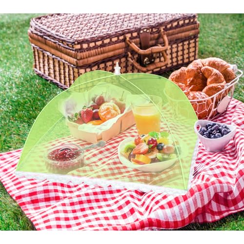 ZAUGONTW 5 Pack Food Cover Tents Food Covers for Outdoors Mesh Cover Reusable and Collapsible Outdoor Picnic Net for Parties Picnics BBQs Fruit Covers - Image 3