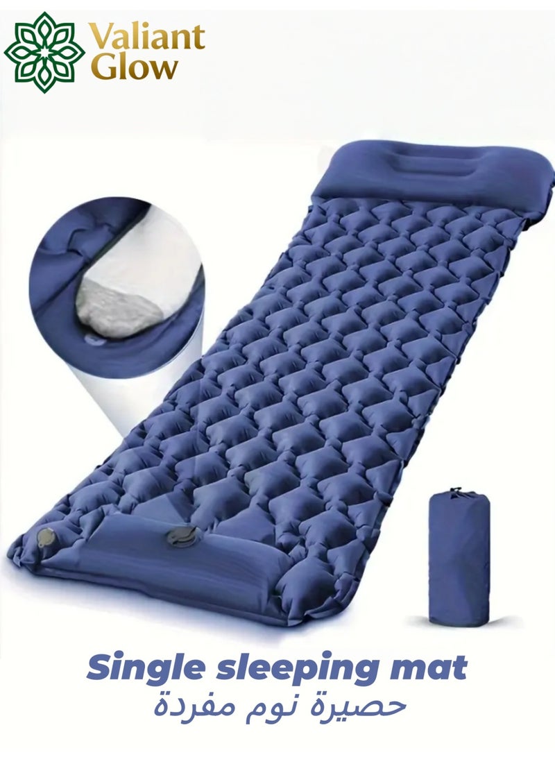 Valiant Glow Refuge sleeping mat|Single Camping Sleeping Mat | Ultralight camping mat | With pillow | Built-in foot pump | Inflatable sleeping mat |camping bed、camping mattress、camping mat、sleeping pad| Lightweight and portable | Suitable for camping | Backpacking | Hiking | Tent camping. - Image 1