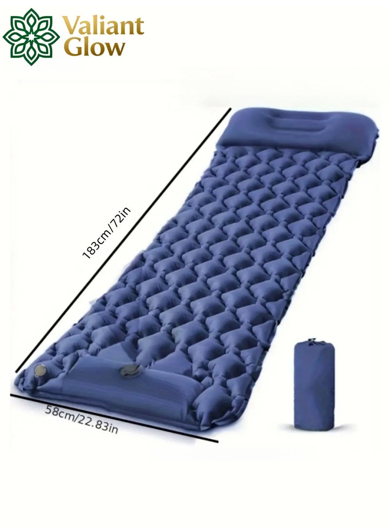 Valiant Glow Refuge sleeping mat|Single Camping Sleeping Mat | Ultralight camping mat | With pillow | Built-in foot pump | Inflatable sleeping mat |camping bed、camping mattress、camping mat、sleeping pad| Lightweight and portable | Suitable for camping | Backpacking | Hiking | Tent camping. - Image 2