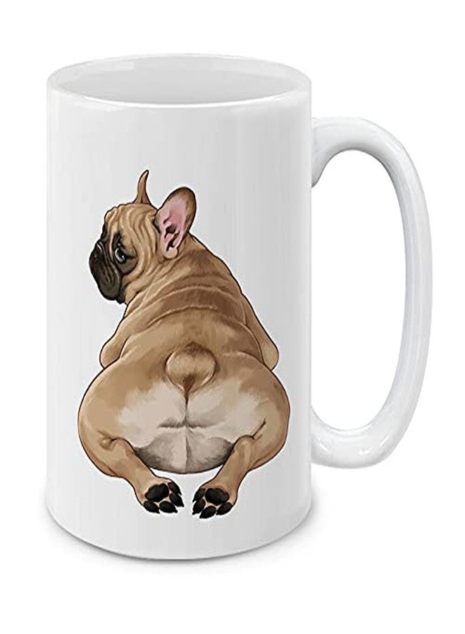 MUGBREW French Bulldog Butt Looking Back Ceramic Coffee Mug Tea Cup, 11 OZ - Image 1