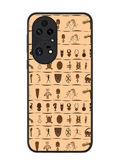Rugged Black edge case for Huawei P50 Pro Slim fit Soft Case Flexible Rubber Edges Anti Drop TPU Gel Thin Cover - Tribal Hieroglyphics