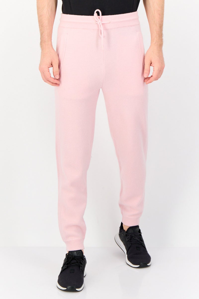 ESPRIT Men Regular Fit Knitted Cuffed Jogger Pants, Pink  - Image 1