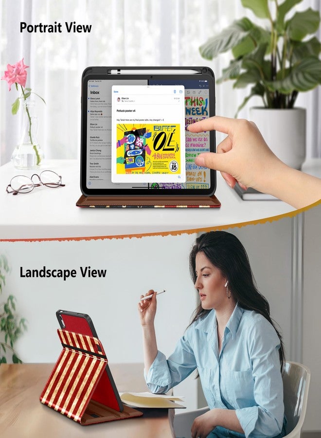 DTTO for iPad A16 Case, iPad 11th / 10th Generation Case (2025/2022), 360 Degree Rotating Premium Leather Folio Stand Cover with Pencil Holder, New US Flag - Image 3