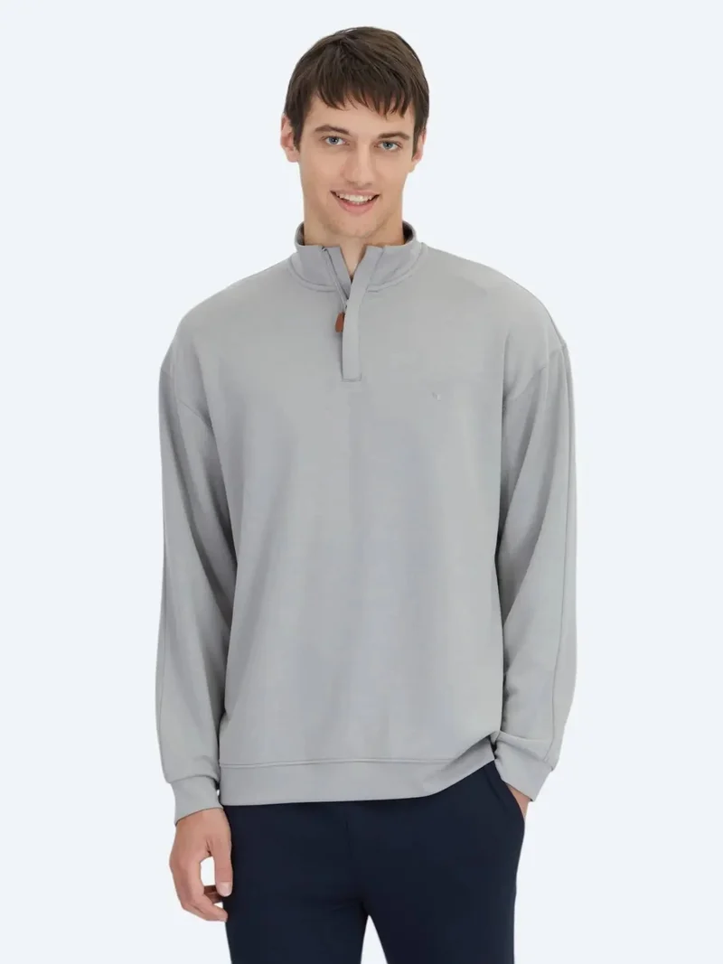 Kip Grey Turtleneck Sweatshirt