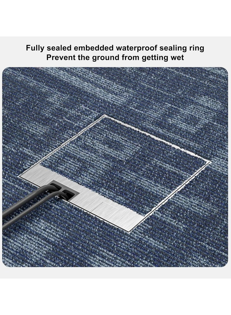 جي جوت طقم صندوق أرضي منبثق، غطاء مخرج أرضي غائر بثلاث فتحات، صندوق مخرج أرضي بقوة 4000 واط، مقاوم للماء، تصميم مخفي، مع صندوق توصيل المقبس ومسامير، لطاولة الأرضيات - Image 2