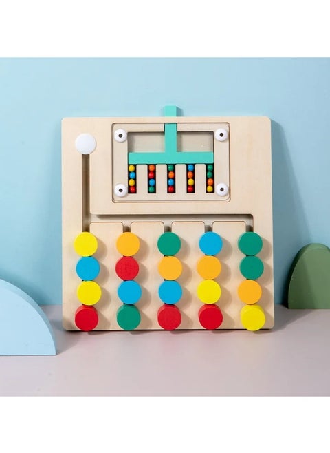Montessori Wooden Color Matching Puzzle – 5-Color Logic Game | Early Educational Toy for Hand-Eye Coordination & Thinking Skills
