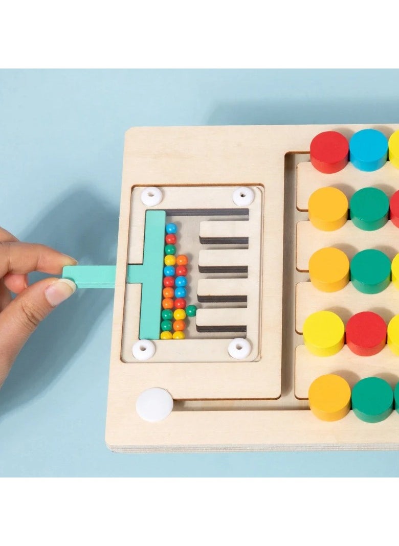 Montessori Wooden Color Matching Puzzle – 5-Color Logic Game | Early Educational Toy for Hand-Eye Coordination & Thinking Skills