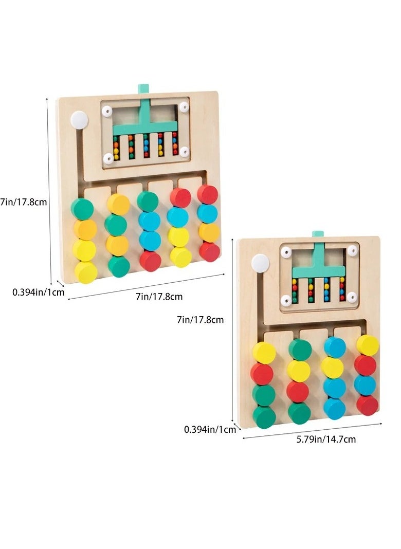 Montessori Wooden Color Matching Puzzle – 5-Color Logic Game | Early Educational Toy for Hand-Eye Coordination & Thinking Skills