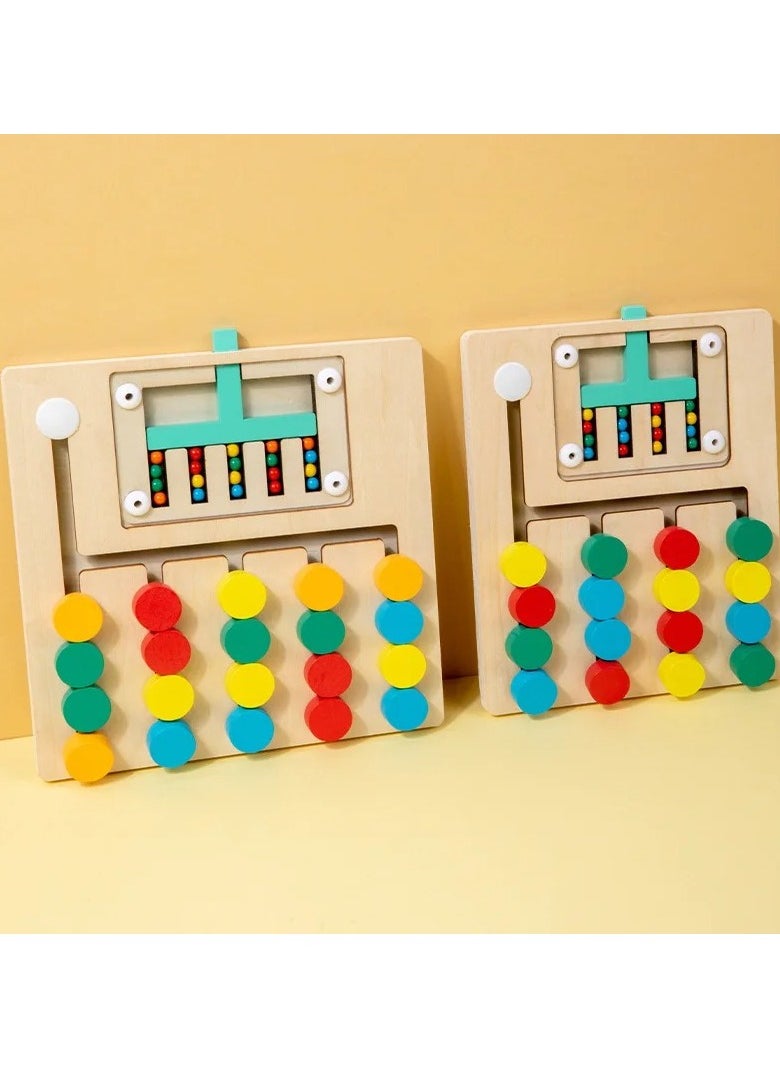 Montessori Wooden Color Matching Puzzle – 5-Color Logic Game | Early Educational Toy for Hand-Eye Coordination & Thinking Skills
