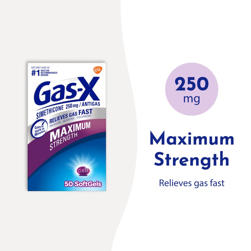 Gas-X Maximum Strength Gas Relief Softgels with Simethicone 250 mg - 30 Count - Image 2