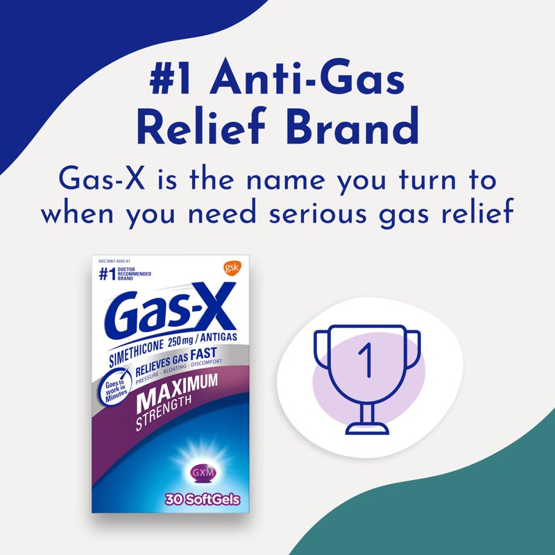 Gas-X Maximum Strength Gas Relief Softgels with Simethicone 250 mg - 30 Count - Image 5