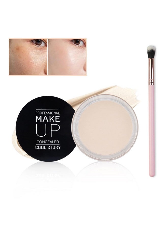 QIUFSSE خافي عيوب تحت العين لدوائر الظلام مصحح لون خافي عيوب احترافي تغطية كاملة خافي عيوب طويل الأمد مكياج مقاوم للماء مكياج 01 أبيض عاجي - Image 1