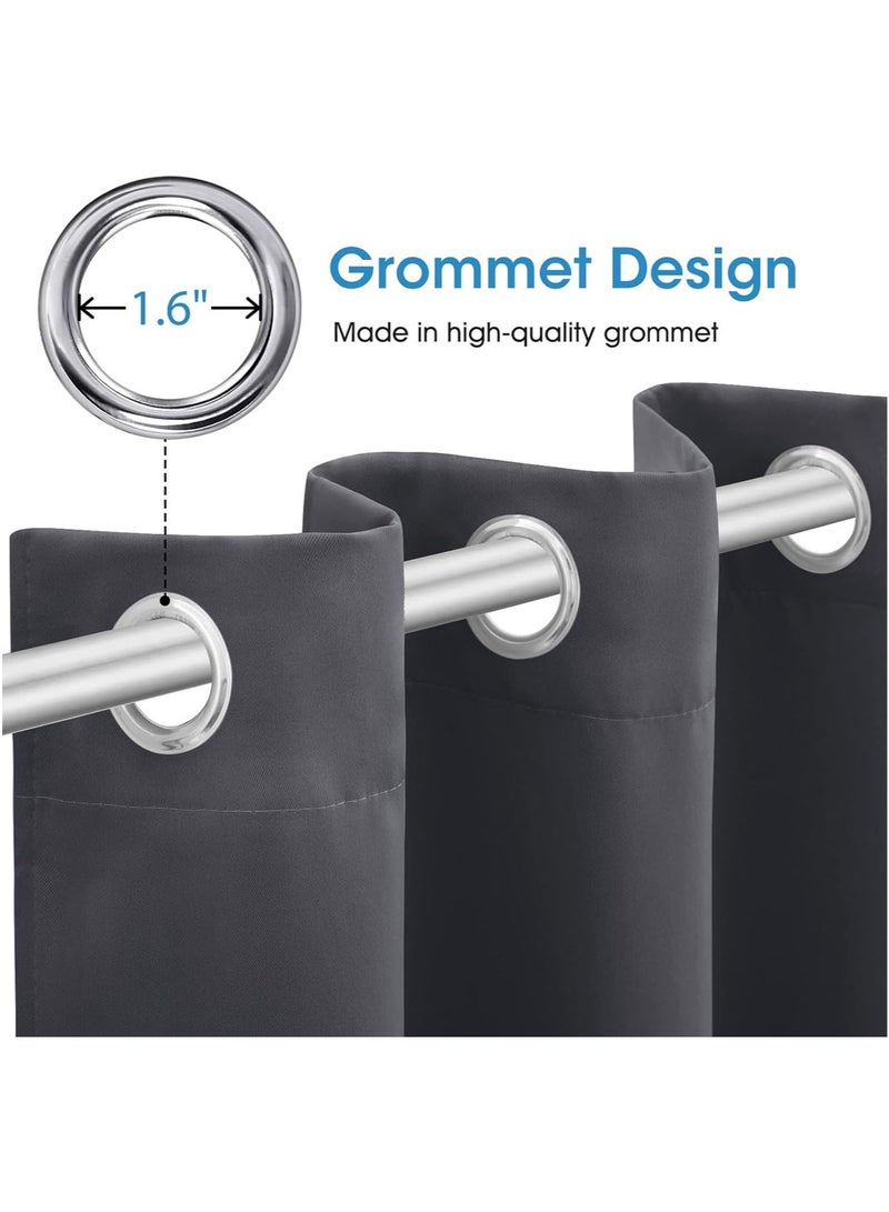 MarlaMall Blackout Curtain, 1 Pcs Thermal Insulated Grommet Window Drapes Eyelet Curtain Panel for Bedroom,Living Room, Grey (W132cm x D160cm) - Image 3