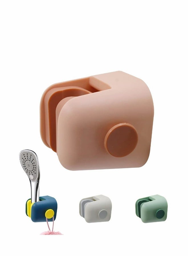 Self Adhesive Shower Head Holder, Adjustable Bracket for Handheld, Waterproof Wand, Wall Mount Arm with Hook Bathroom, Removable (4 Pcs)