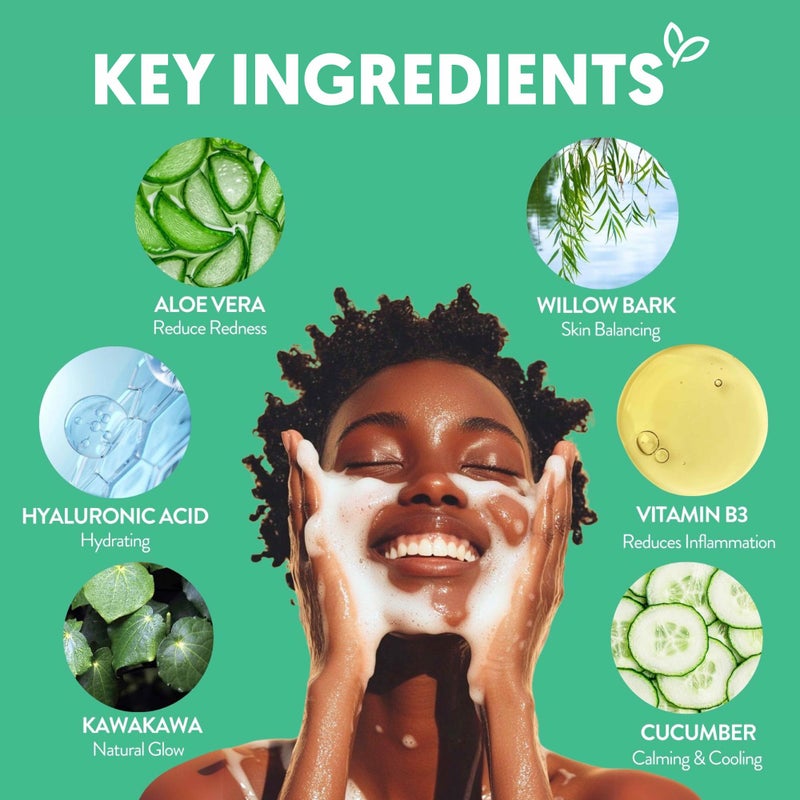 By Nature Foaming Cleanser with Hyaluronic Acid + Cica - Hydrating Face Cleanser For Bright and Fresh Skin - Skincare from New Zealand - 5 fl.oz - Image 5