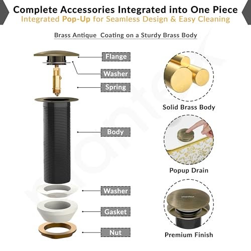 Plantex Waste Coupling for Wash Basin/3 inch Solid Brass Coupling/Full Thread Waste Coupling (PVD Rose Gold -Pack of 1) - Image 5