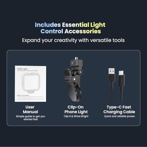 HIFFIN LT-003 Selfie Light with 3000-9000K Adjustable CCT | 3 Light Modes (White/Warm/Natural) | 7W Power, 2000mAh in-Built Battery, USB-C Charging, Portable Size for Phones, Vlogging & Video Making - Image 5