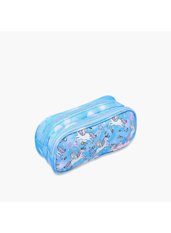 Skylar Unicorn Print Pencil Pouch for Girls - Image 2