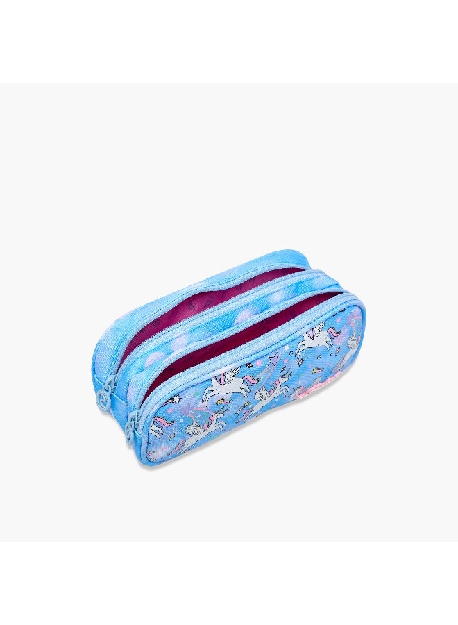 Skylar Unicorn Print Pencil Pouch for Girls - Image 5
