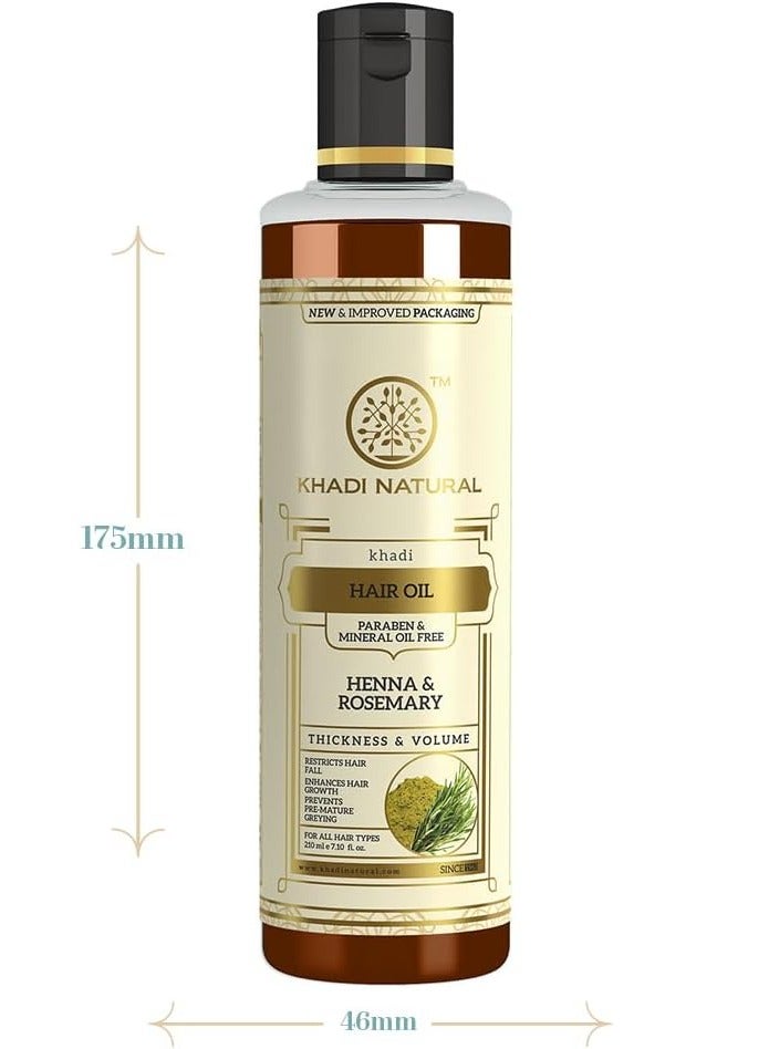 كادي نيتشورال زيت شعر خادي الطبيعي بالأعشاب الأيورفيدية والروزماري والحناء (210 مل) متعدد الاستخدامات - Image 3