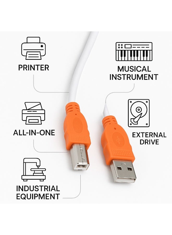 High-quality 3-meter USB A/B printer cable – for fast and stable connection to devices and printers - Image 5