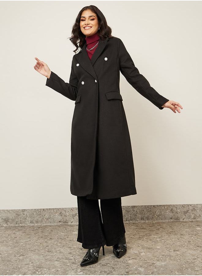 Styli - Regular Fit Wool Like Double Breasted Midi Dress Coat - Image 1