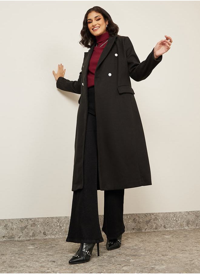 Styli - Regular Fit Wool Like Double Breasted Midi Dress Coat - Image 1