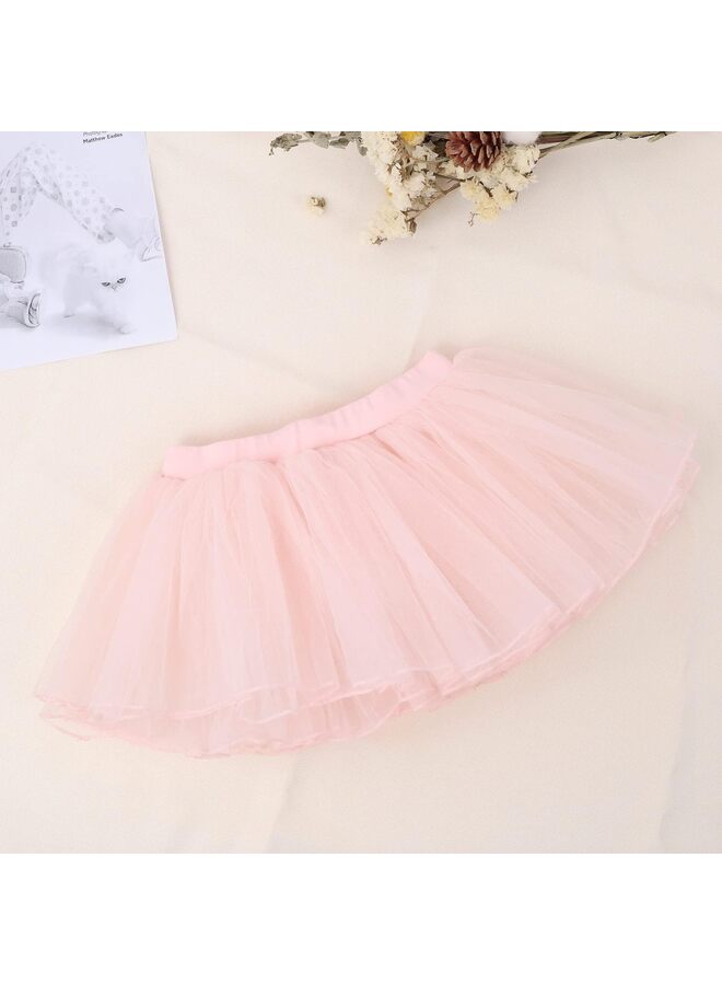 Tutu Skirt, 4 Layer Girls Tutu Kids Dress Layered Tulle Fluffy Tutu for Ballet Dress Up Tutu Skirt Diaper Cover Tutu Skirts Toddler 6 Months to 8 Years (Pink)  - Image 5