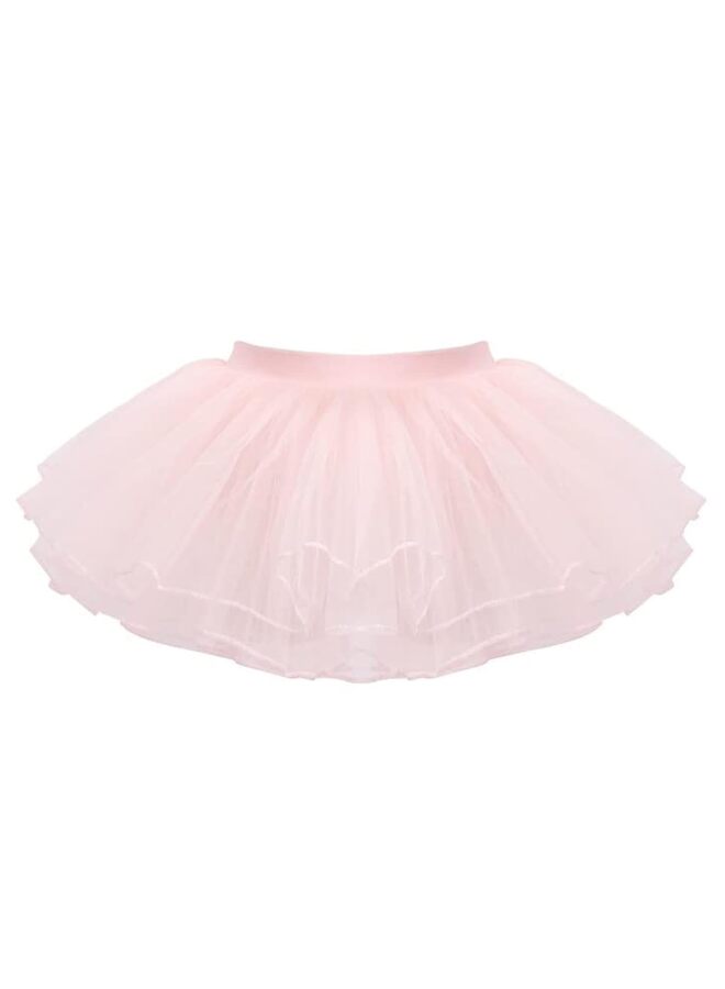Tutu Skirt, 4 Layer Girls Tutu Kids Dress Layered Tulle Fluffy Tutu for Ballet Dress Up Tutu Skirt Diaper Cover Tutu Skirts Toddler 6 Months to 8 Years (Pink)  - Image 1