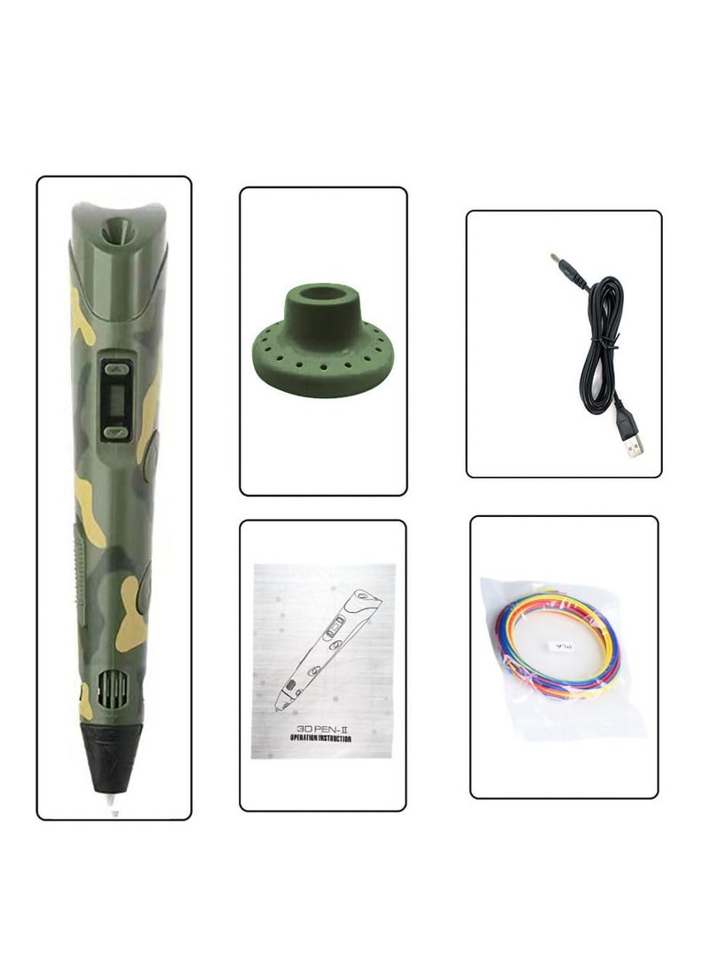 مس تيارا - قلم طباعة ثلاثي الأبعاد قابل للتعديل السرعة ودرجة الحرارة (قابس USB) أخضر - Image 1