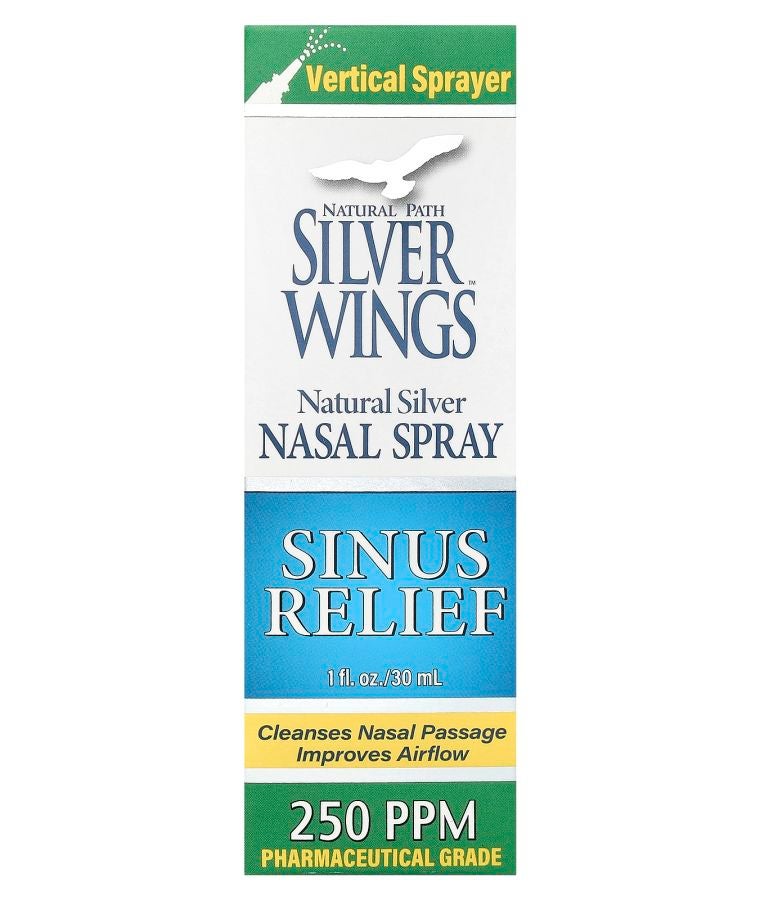 Natural Silver Nasal Spray Sinus Relief 250 PPM 1 fl oz (30 ml)