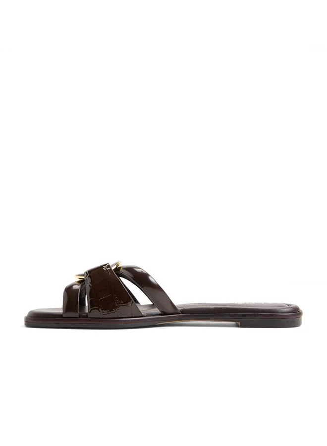 Aldo  Yesenia Ladies Brown Flat Sandals for Women | Best Price UAE