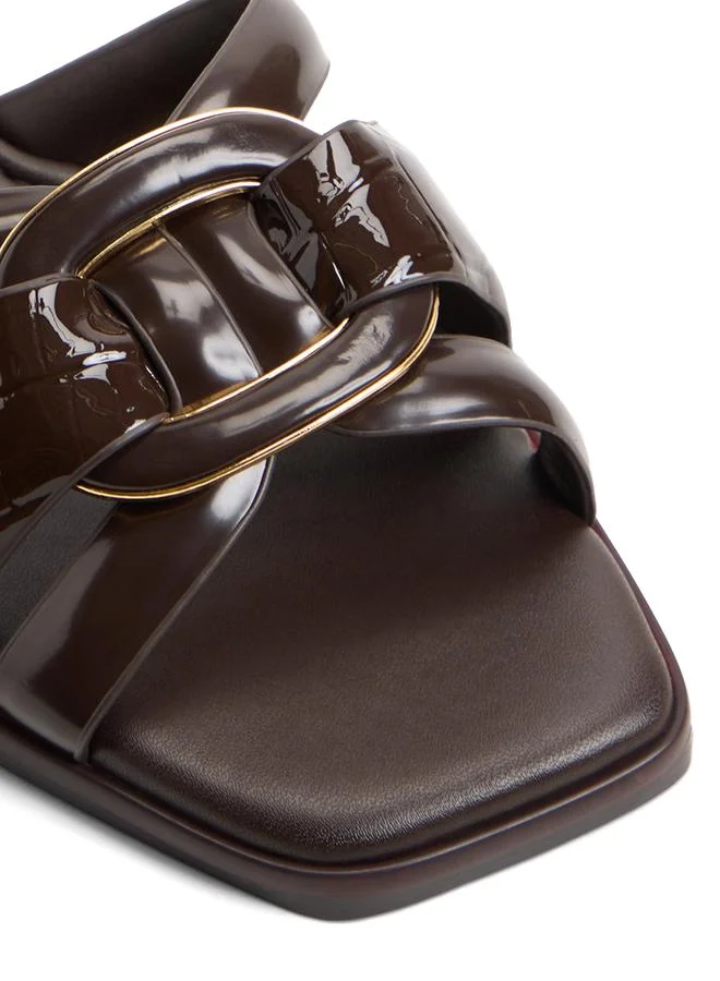 Aldo  Yesenia Ladies Brown Flat Sandals for Women | Best Price UAE