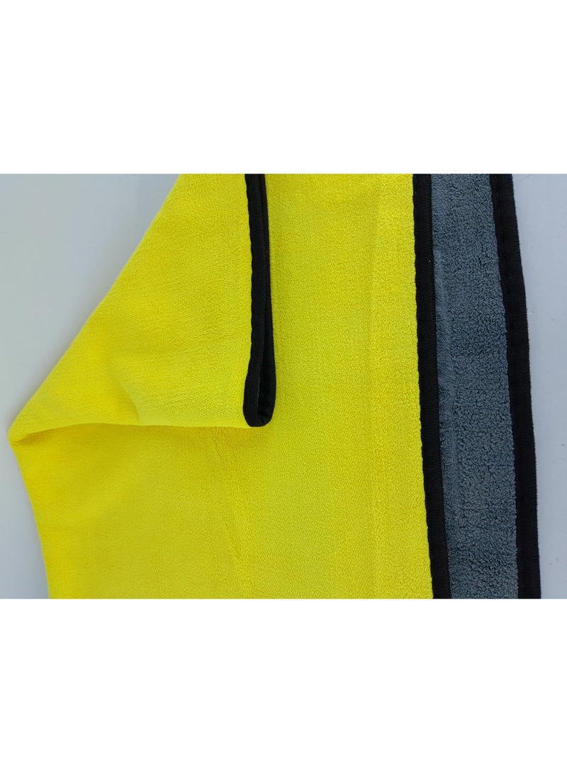 Large high-quality microfiber towel - size 70cm * 40cm - super soft - high water absorption and surface cleaning capacity - yellow - Image 3