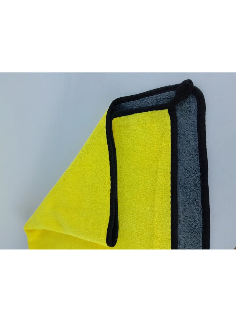 Large high-quality microfiber towel - size 70cm * 40cm - super soft - high water absorption and surface cleaning capacity - yellow - Image 4