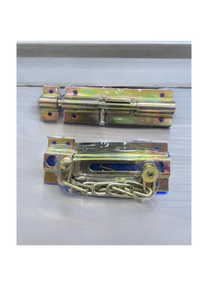 Generic Door lock with bar and latch with gold chain security door lock 
