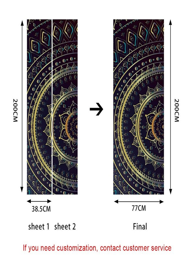 Jacklove Door Sticker Wall Paper-3D Door Mural Mandala Wall Decal Self-Adhesive Waterproof Removable Wallpaper Home Decoration for Bedroom Livingroom Bathroom 30.3x78.7(77x200cm), 2 Pcs Set - Image 2