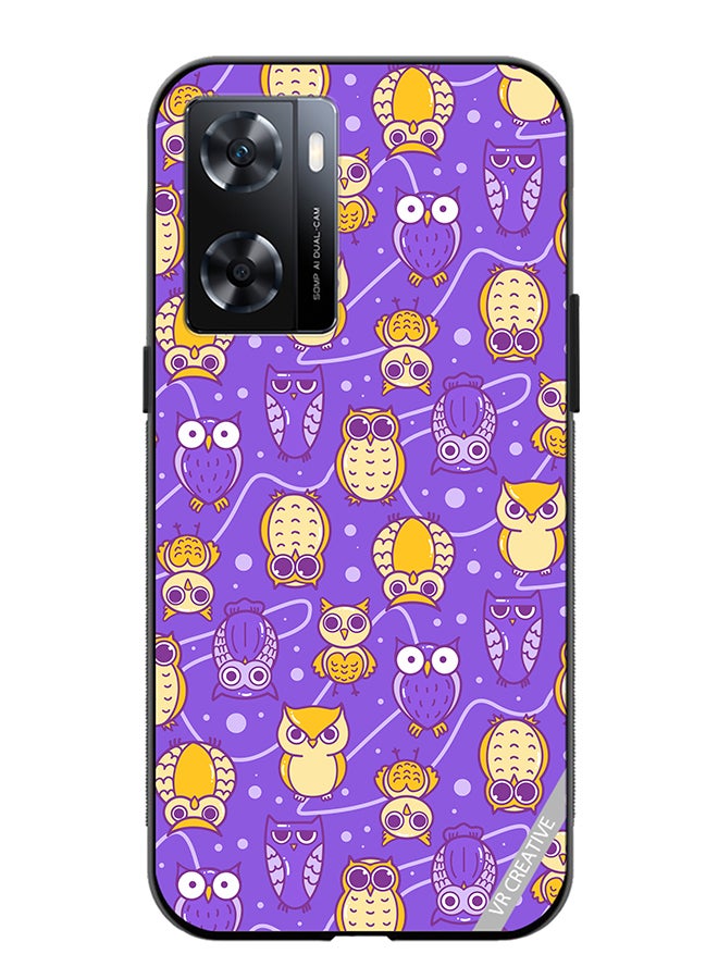 VR CREATIVE Protective Case Cover For Oppo A57/A77s Night Owl Design Multicolour - Image 1