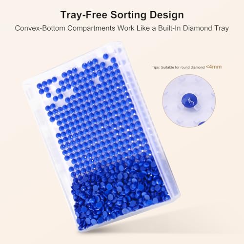 PP OPOUNT 60 PCS Diamond Art Storage Trays for Diamonds Storage & Line-Up, 2-in-1 DiamondPaintingStorage for Diamond Art Crafters, Diamond Art Convex Bottom Design, Diamond Painting Accessories - Image 2