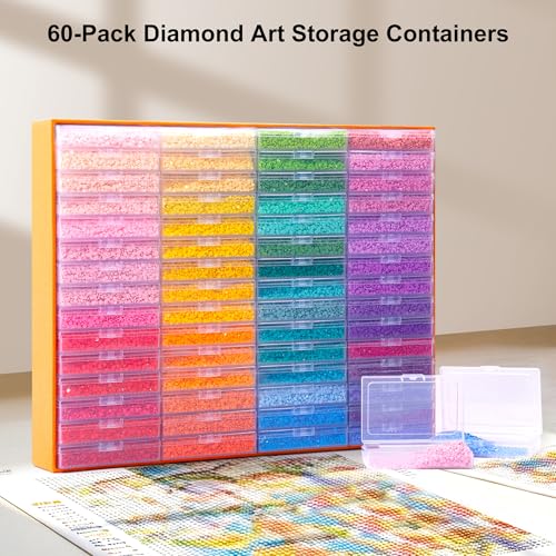 PP OPOUNT 60 PCS Diamond Art Storage Trays for Diamonds Storage & Line-Up, 2-in-1 DiamondPaintingStorage for Diamond Art Crafters, Diamond Art Convex Bottom Design, Diamond Painting Accessories - Image 5