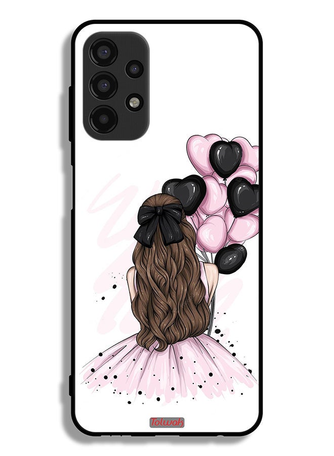 Tolwak Samsung Galaxy A13 4G Protective Case Cover Holding Balloons Girl Art - Image 1