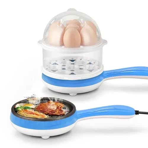 KERFORA KERFORA Multifunctional 2in1 Double Layer Egg Boiler with Handle Electric Automatic ShutOff for 14 Eggs Cooking Boiling and Frying Multicolor NonStick Frying Pan  - Image 4