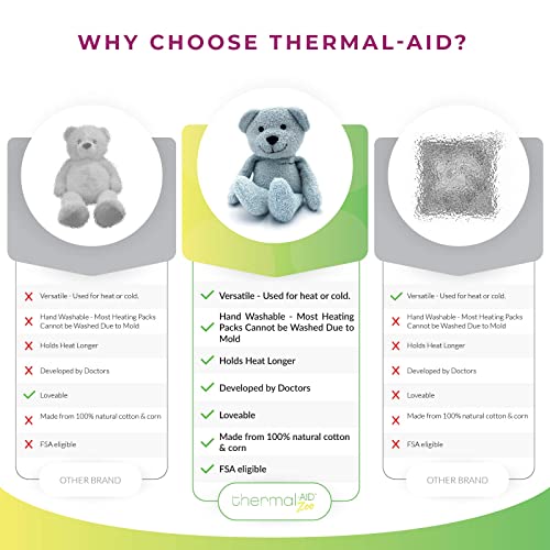 Thermal-Aid Zoo Animals - Buckley The Blue Bear - Heatable Therapeutic Stuffed Animals for Kids - Hot & Cold Therapy - Ice Pack & Heating Pack - Image 3