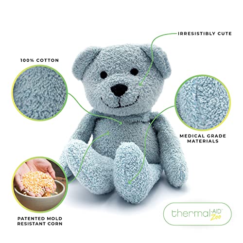 Thermal-Aid Zoo Animals - Buckley The Blue Bear - Heatable Therapeutic Stuffed Animals for Kids - Hot & Cold Therapy - Ice Pack & Heating Pack - Image 2