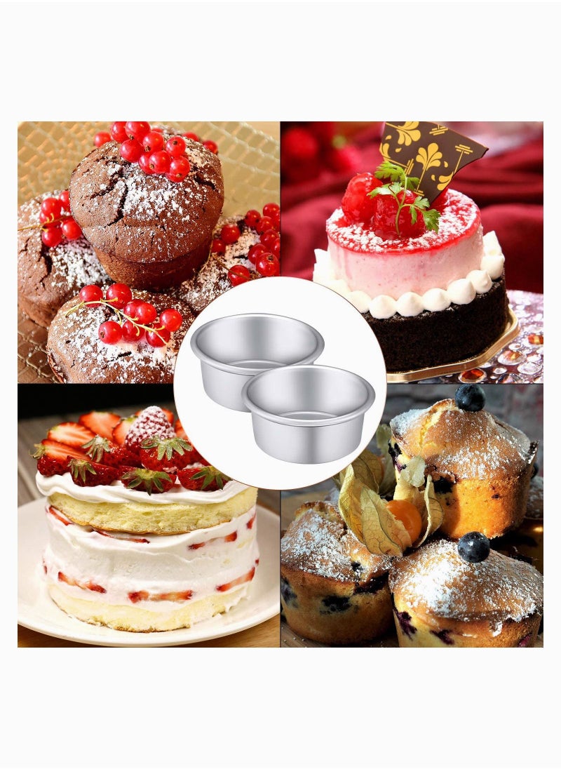 SYOSI Cake Pans Round Non stick Round Cheese cake Baking Pans for Home Party Baking Supplies, Round Cake Pans with Removable Bottom 4 Pieces 4 Inch  - Image 5