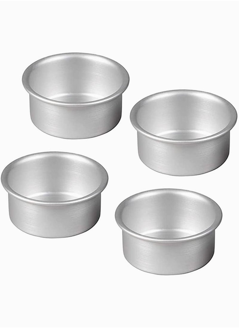 SYOSI Cake Pans Round Non stick Round Cheese cake Baking Pans for Home Party Baking Supplies, Round Cake Pans with Removable Bottom 4 Pieces 4 Inch  - Image 1