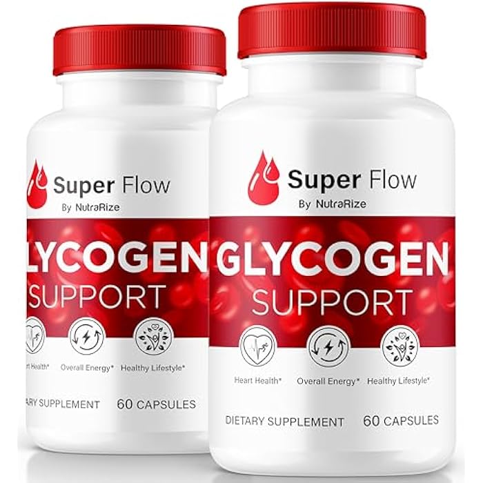 NutraRize (2 Pack) Super Flow Glycogen, SuperFlow Glycogen Support Capsules, Super Flow Glyco Optimizer, Official SuperFlow Glyco Optimiser Caps, Super Flow Detox Cleanse, Super Flow Glycol (120 Capsules) - Image 1