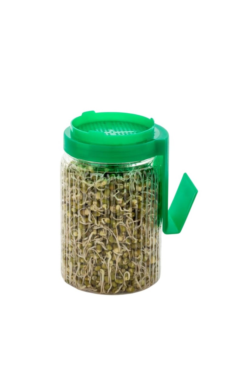 HOMBERKING Sprout Maker Jar | Hygienic Glass Sprouts Maker Jar With Printed Recipe Recipes Of Sprouting- Storage Containers Glass Meal Fresh Beans & Grain Sprouter For Living Healthy (PACK OF 1) - Image 1